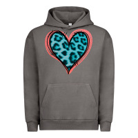 Pigment Tornado Blue Leopard Heart Urban Hoodie - Jasminsmagicworld