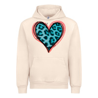 Sandshell Blue Leopard Heart Urban Hoodie - Jasminsmagicworld