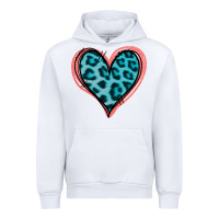 White Blue Leopard Heart Urban Hoodie - Jasminsmagicworld