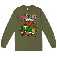 Army Green merry christmas car Long Sleeve Tee - CowhideDigitalArt