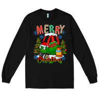 Black merry christmas car Long Sleeve Tee - CowhideDigitalArt