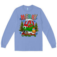 Colony Blue merry christmas car Long Sleeve Tee - CowhideDigitalArt