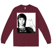 Burgundy Jane Fonda Mugshot GIFT Long Sleeve Tee - Craftify