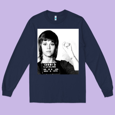 Jane Fonda Mugshot Gift Long Sleeve Tee Designed By Craftify