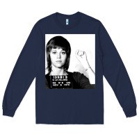 Navy Jane Fonda Mugshot GIFT Long Sleeve Tee - Craftify