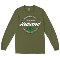 Army Green womens redwood national park california gifts souvenir ca v neck t shi Long Sleeve Tee - Craftify