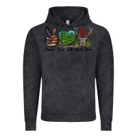 Vintage Black Peace Love Elk Buck Deer Vintage Hoodie - LillyAllenDesigns