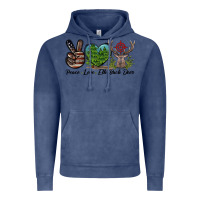 Vintage Denim Peace Love Elk Buck Deer Vintage Hoodie - LillyAllenDesigns