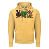 Vintage Mustard Peace Love Elk Buck Deer Vintage Hoodie - LillyAllenDesigns