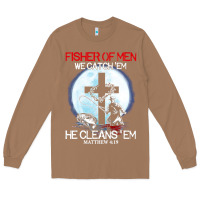 Toasted Coconut fisher of men we catch  em he cleans  em matthew 4 19 Long Sleeve Tee - Craftify