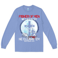 Colony Blue fisher of men we catch  em he cleans  em matthew 4 19 Long Sleeve Tee - Craftify