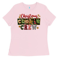 Bubblegum Pink Christmas cookie crew Ladies Tee - FaDigitalArtStudio
