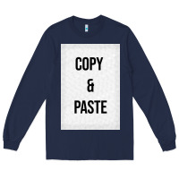 Navy Copy Paste Long Sleeve Tee - Craftify