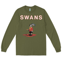 Army Green Swans Long Sleeve Tee - Craftify