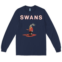 Navy Swans Long Sleeve Tee - Craftify