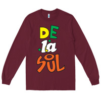 Burgundy De La Soul Print Long Sleeve Tee - Craftify