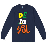Navy De La Soul Print Long Sleeve Tee - Craftify