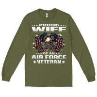 Army Green proud wife of an air force veteran military vet spouse gifts premium m Long Sleeve Tee - Craftify