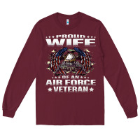 Burgundy proud wife of an air force veteran military vet spouse gifts premium m Long Sleeve Tee - Craftify