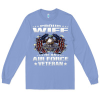 Colony Blue proud wife of an air force veteran military vet spouse gifts premium m Long Sleeve Tee - Craftify