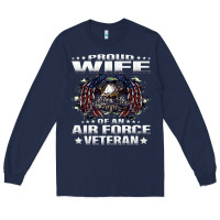Navy proud wife of an air force veteran military vet spouse gifts premium m Long Sleeve Tee - Craftify