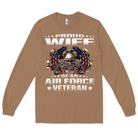 Toasted Coconut proud wife of an air force veteran military vet spouse gifts premium m Long Sleeve Tee - Craftify