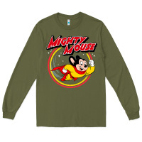 Army Green the mighty mouse Long Sleeve Tee - InspiraDesign