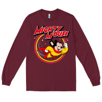 Burgundy the mighty mouse Long Sleeve Tee - InspiraDesign