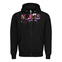 Black valentines day nurse Zipper Hoodie - RanaPortraitStore
