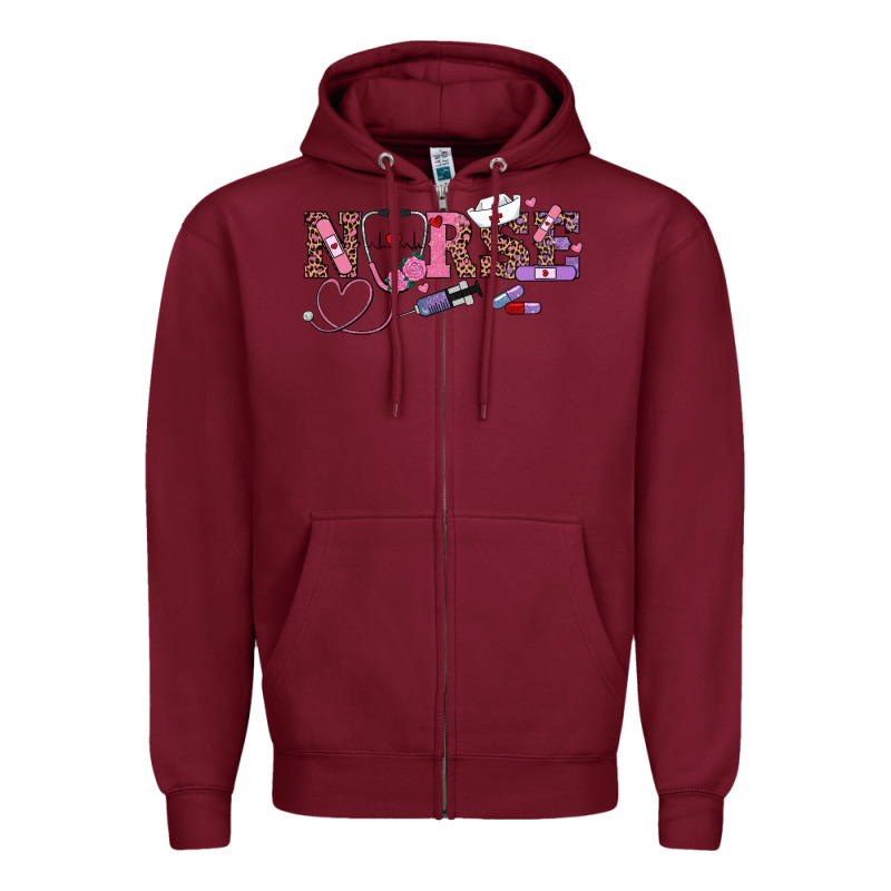 Valentines Day Nurse Zipper Hoodie by RanaPortraitStore | Teevron