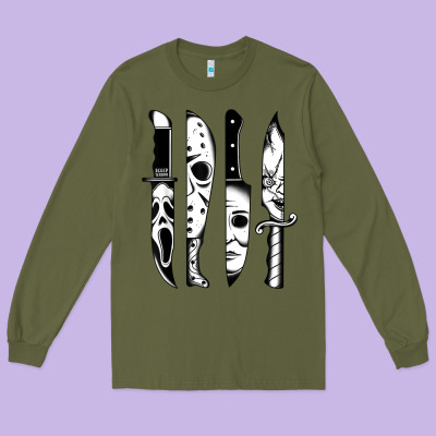 Knives Horror Movie Friday Halloween Horror Goth Evil T Shirt Long Sleeve Tee Designed By Inspiradesign