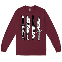 Burgundy knives horror movie friday halloween horror goth evil t shirt Long Sleeve Tee - InspiraDesign