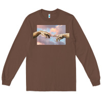 Chestnut creation of adam hands aesthetic t shirt Long Sleeve Tee - InspiraDesign