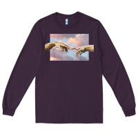 Creation Of Adam Hands Aesthetic T Shirt Long Sleeve Tee | Teevron