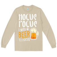 Mushroom Hocus Pocus I Need Beer To Focus Funny Halloween Witch 1 Long Sleeve Tee - InspiraDesign