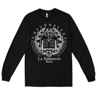 Black Universite Paris La Sorbonne Long Sleeve Tee - InspiraDesign