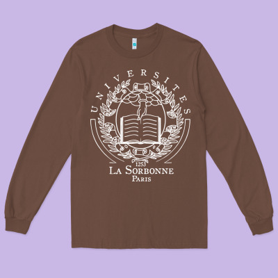 Universite Paris La Sorbonne Long Sleeve Tee Designed By Inspiradesign