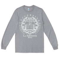 Heather Grey Universite Paris La Sorbonne Long Sleeve Tee - InspiraDesign