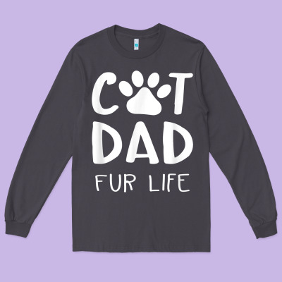 Funny Cat Dad Fathers Day Gift Shirt Fur Life Cat Tee Long Sleeve Tee Designed By Inspiradesign