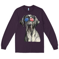 Plum great dane sunglasses american usa flag 4th of july fourth t shirt Long Sleeve Tee - InspiraDesign