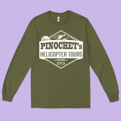 Pinochet Helicopter Tours Long Sleeve Tee Designed By Inspiradesign