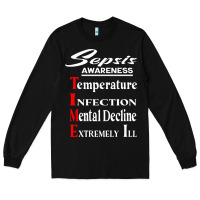 Black Sepsis Awareness  Know Sepsis Signs  Sepsis Surviv Long Sleeve Tee - InspiraDesign