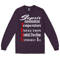 Plum Sepsis Awareness  Know Sepsis Signs  Sepsis Surviv Long Sleeve Tee - InspiraDesign