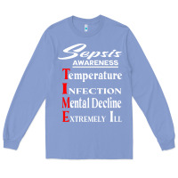 Colony Blue Sepsis Awareness  Know Sepsis Signs  Sepsis Surviv Long Sleeve Tee - InspiraDesign