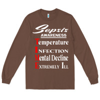 Chestnut Sepsis Awareness  Know Sepsis Signs  Sepsis Surviv Long Sleeve Tee - InspiraDesign