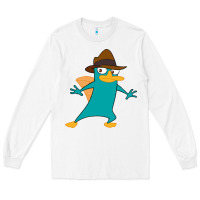 White Perry The Platypus Long Sleeve Tee - InspiraDesign