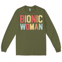 Army Green bionic woman injury accident broken hip leg arm surgery t shirt Long Sleeve Tee - InspiraDesign