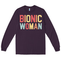 Plum bionic woman injury accident broken hip leg arm surgery t shirt Long Sleeve Tee - InspiraDesign