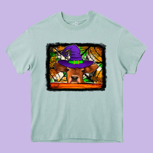 Halloween Heifer Heavy Core Tee Designed By Jasminsmagicworld
