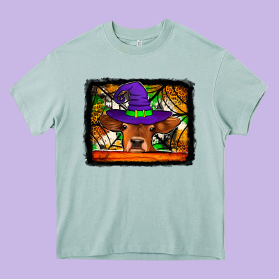 Halloween Heifer Heavy Core Tee Designed By Jasminsmagicworld